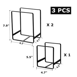 ToppYuanZea 3 Pack Metal Dish Organizer, Space Saving Plate Organizers for Cabinet, Kitchen Cabinet Dish Drying Racks Organizer for Plates, Pots and Pans