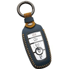 Tautrophen Key Fob Cover Genuine Leather Compatible with Ford Explorer Mustang Fusion Escape F150 F250 F350 F450 F550 Edge