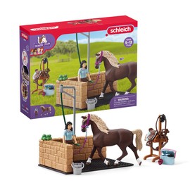 Schleich Horse Toys & Playsets – 13 Piece Horse Wash and Bath Stall Area, with Horse Figurine, Horse Groomer Action Figure, and Pony Accessories, for Girls and Boys Ages 5 and Above