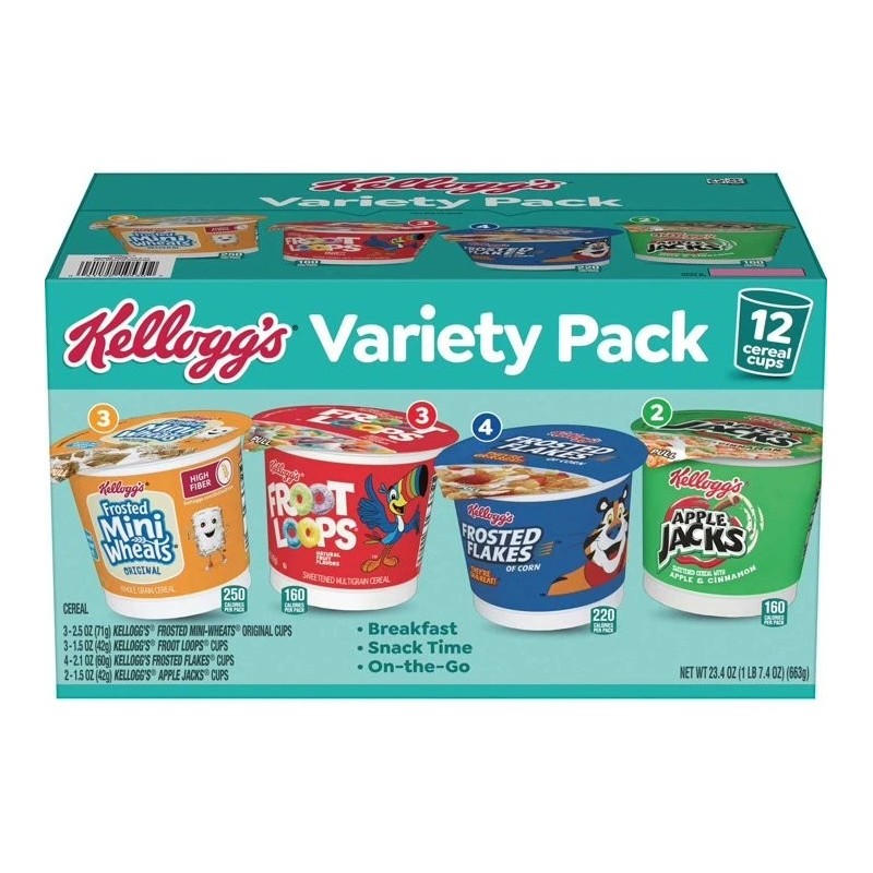 Kellogg's Variety Pack Single Serve Cereals, 12 pk.