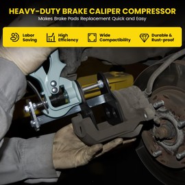 Kernel Caliper Piston Compressor Tool for Dual Piston Brake Pad Replacement, Powerful Brake Caliper Compression Tool, Disc Brake Piston Compressor Tool for Most Cars & Trucks