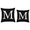 Cute & Classy Black White Monogram Letter M Throw Pillow