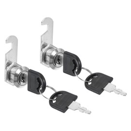 PATIKIL Cabinet Drawer Lock with Keys 2 Pcs 5/8" (16mm) Keyed Different Zinc Alloy Security Lock Cylinder Cam for Door Cupboard Household Mailbox Office Silver