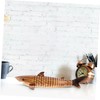 HOMSFOU Wooden Shark Statue en Wiggle Animal Toy