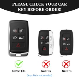OFF WE GO for Land Rover Key Fob Cover, Soft TPU Key Case Protection Compatible with Land Rover Range Jaguar Range Evoque Vogue Sport Discovery Smart Remote Key Accessories (Silver Blue)