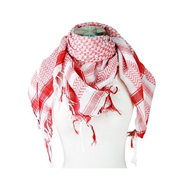 Tapp Collections Premium Shemagh Head Neck Scarf - Red/White