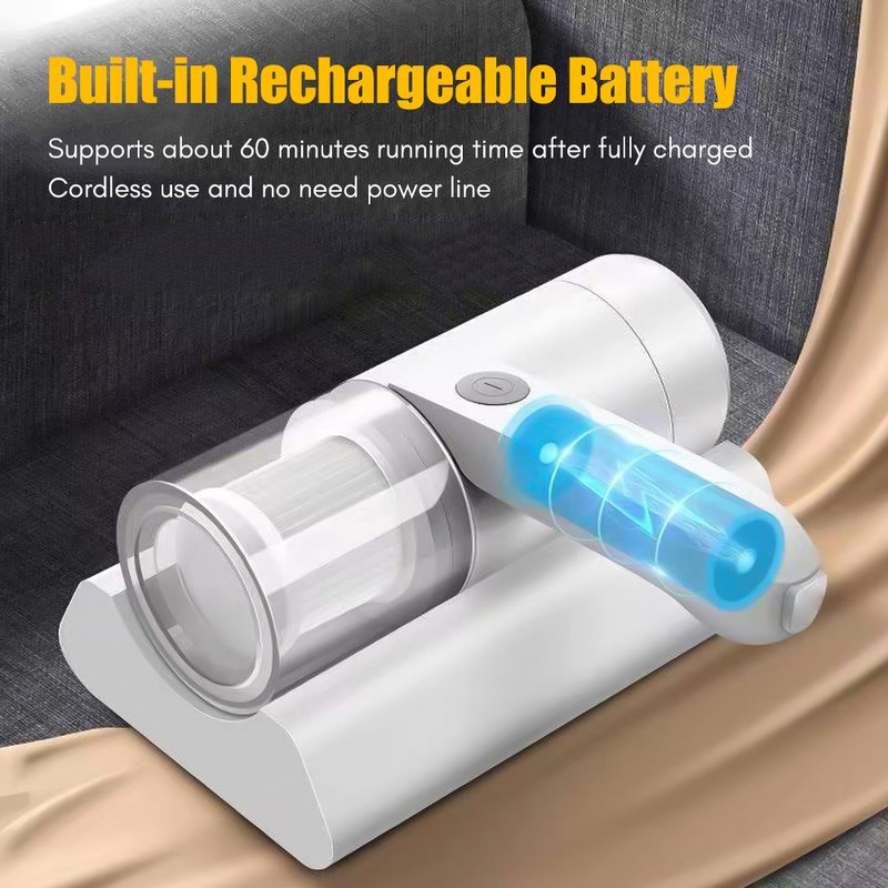 Compact Mattress Vacuum Cleaner Cordless Handheld UV Cleaner Built-in Battery