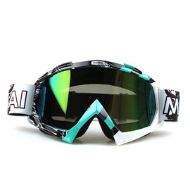 Wonzone Motocross Winter Sports Snowmobile Snowboard Ski Goggles Anti-Fog UV Protection,Windproof Eyewear Protective Glasses (Green, Clear)