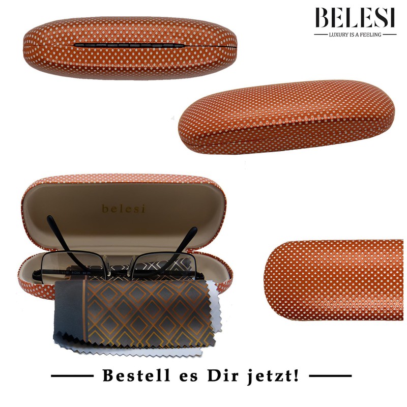 BELESI Glasses Case Hard Case with XL Glasses Cleaning Cloth