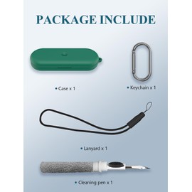 Case for Nothing Ear (Open) Open-Ear Headphones 2024, WUNIAK Soft Silicone Cover for Nothing Ear Open Protective Portable Scratch Shock Resistant Shell with Cleaner Kit & Carabiner & Lanyard,Green