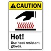 Caution Hot Use Heat Resistant Gloves Sign, 10x14 Inches, 55