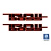 EmblemsPlus Chevy Silverado Black/Red TRAIL BOSS Bedside Decals 2019-2025 Set