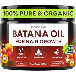 Aceite de Batana para el crecimiento del cabello Aceite de Batana 100% crudo y orgánico, prensado en frío y puro sin refinar Mascarilla capilar de Batana para mujeres y hombres Mejora el grosor del