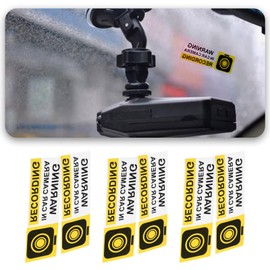 Briny River 12Pcs Car Camera Recording Sticker 15 x 5 cm for Dash Cam Warning Surveillance Notice Decal for Rideshare and Vehicle Monitoring Warning Sticker Car Video Sticker