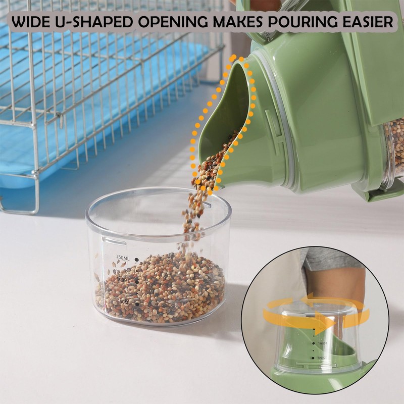 TkoYuHm Bird Seed Storage Container with Pouring Spout & Measuring