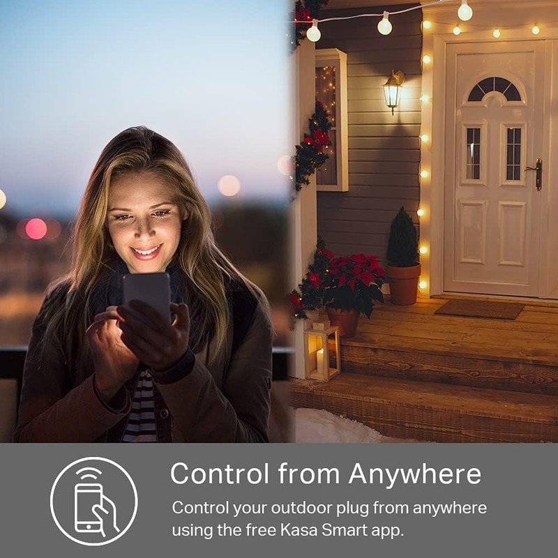 Kasa Smart Outdoor Smart Plug KP400, Smart Home Wi-Fi Outlet