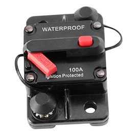 GRIRIW 100A Waterproof High Amp Manual Reset Dual Circuit Breaker with Switch Reliable Circuit Protection for Automotive Black