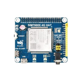 Waveshare 4G/3G/2G/GSM/GPRS/GNSS HAT, Compatible with Raspberry Pi 5/4B/3B/Zero/Zero W/Zero 2W/Pico/Pico W/Pico WH, LTE Cat-4 4G / 3G / 2G Support, GNSS Positioning, Global Band