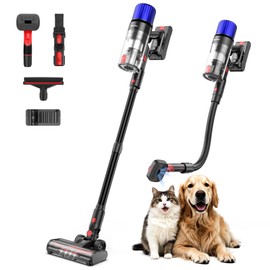 Teendow Cordless Vacuum Cleaner, 500W 50 Minutes Runtime Stick Vacuum for Pet Hair, Powerful Suction, Rechargeable, Lightweight, Handheld Vacuum Versatile for Carpet, Hard Floor (Black)