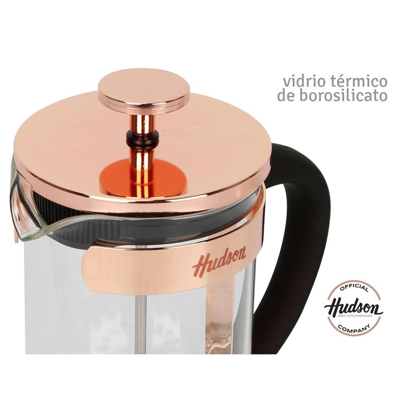HUDSON French Press Coffee and Tea Maker, 9 cups, Copper