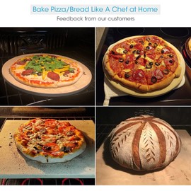 Unicook Large Pizza Stone for Oven and Grill, Heavy Duty Baking Stone for Bread, Thermal Shock Resistant Cordierite Pizza Pan, 16 x 14 Inch Rectangular