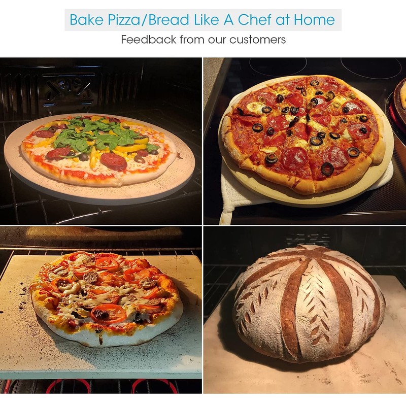 Unicook Large Pizza Stone for Oven and Grill, Heavy Duty