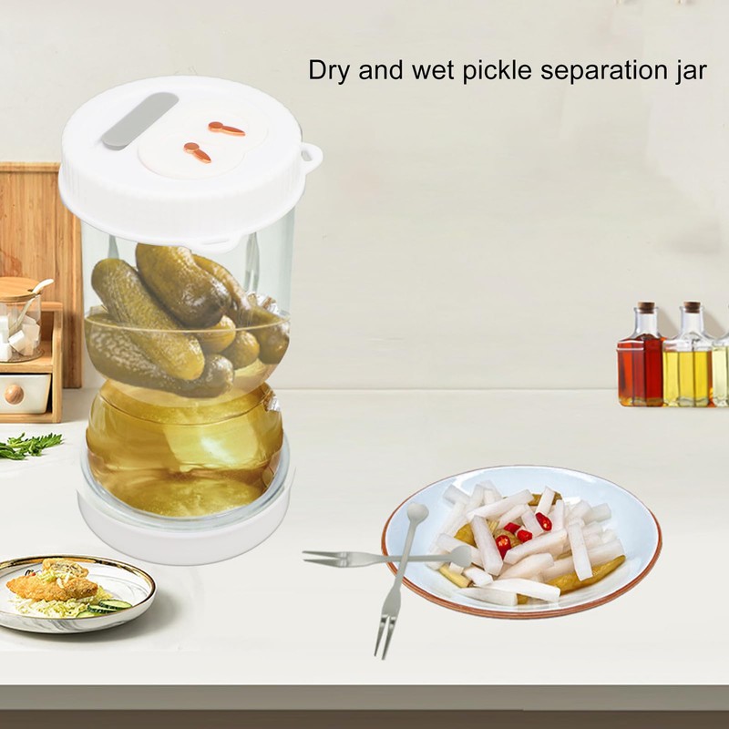 Pickle Flip Jar, Leakproof Airtight Olive and Pickle Container with