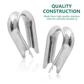 PHITUODA M5 Stainless Steel Thimble for 5/32" - 3/16" Dia Wire Rope Cable Thimbles Rigging-20pcs