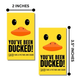 Lashicorn You’ve Been Ducked Card | 50 pk 2x3.5” Attach Tags to Rubber Ducks General for Any Car or SUV Mini, Van, Bronco Yellow Game