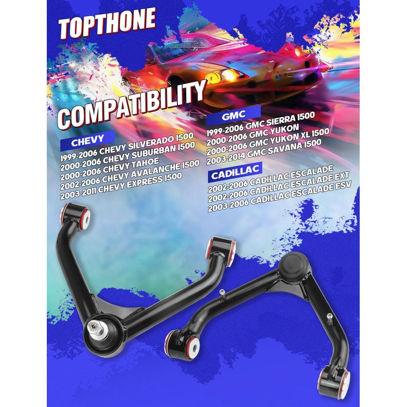 2-4" Lift Front Upper Control Arms for 1999-2006 Chevy Silverado