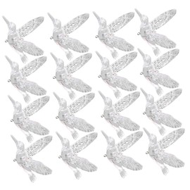 OFFSCH 20pcs Transparent Acrylic Hanging Hummingbirds Decor for Wedding Party Flying Bird Ornaments Lightweight Ceiling Decoration for Home Garden and DIY Projects