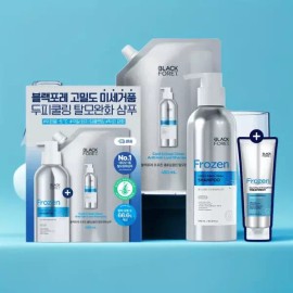 Aekyung 애경 블랙포레 탈모샴푸 고밀도 탄산거품 두피 쿨&딥클린 약산성 500ml+450ml 트리트 Aekyung Black Pearl Anti-Hair Loss Shampoo High-Density Carbonated Foam Scalp Cool & Deep Clean Mildly Acidic 500ml+450ml Treatment [Main product]