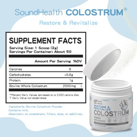 Colostrum Supplement Powder for Humans - Organic Bovine Colostrum Supplement for Gut Health, Hair Growth, Beauty, and Immune Support - Unflavored (50 Servings)