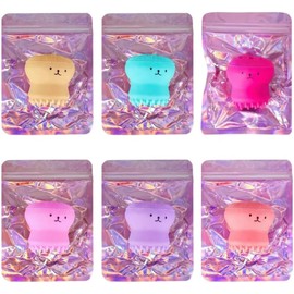 Limpiador de brochas de maquillaje de silicona, limpieza de cosméticos en forma de pulpo (multicolor)
