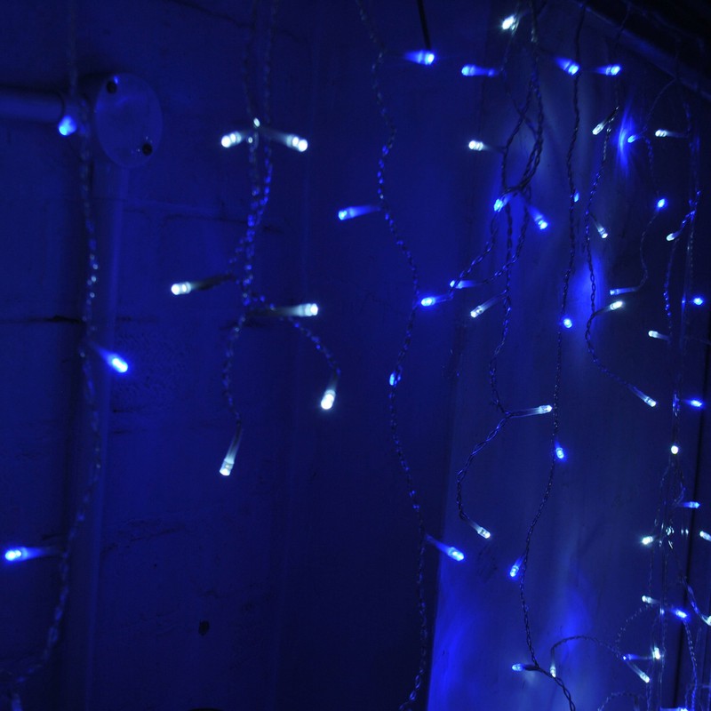 JnDee Safe Voltage Fully Weatherproof Icicle Christmas Fairy Lights Blue