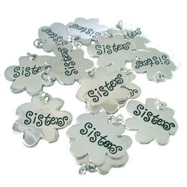 Wholesale Lot ~ 10 Silver Tone Sister Charms with Jump Rings