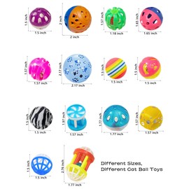 DIYUQISHI 5-Pack Cat Toys with Bells & Catnip for All Cats, Completely Thrilled (1.5'', Basic Cat Toy Set)