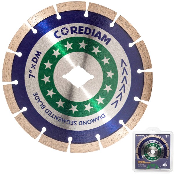 COREDIAM 7 Inch Segmented Diamond Saw Blade for Angle Grinder,