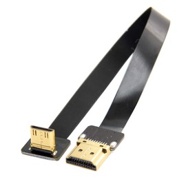 JSER CYFPV 90 Degree Up Angled FPV Mini HDMI Male to HDMI Male FPC Flat Cable 20cm Compatible for FPV HDTV Multicopter Aerial Photography