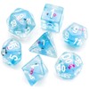 cusdie 7-Die DND Dice, Polyhedral Dice Set Filled with Animal,