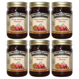 Dillman Farm Cherry Amaretto Preserves - Gluten-Free, Non-GMO, Corn Syrup Free, Preservative Free - Made in USA, 16oz (Pack of 6)
