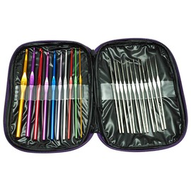 Premium Crochet Hooks 22x Crochet Hooks 0.75-6.5 mm Aluminium in Case Knitting Needles