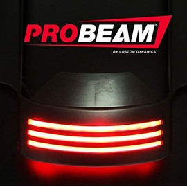 Custom Dynamics ProBEAM Dual Intesity LED TriBar Fender tip Light 2014-2021 Streetglide & Roadglide (RED LENS)