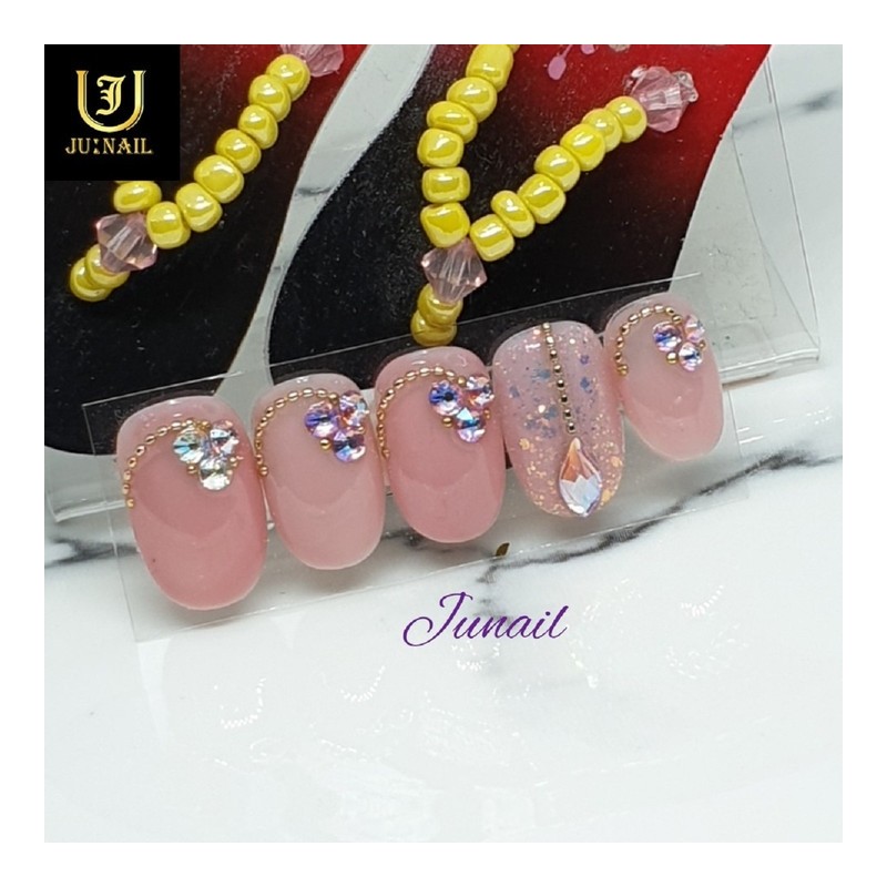 Graduation Party Handmade Nail Tips - Long Oval / 졸업파티
