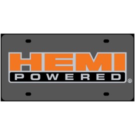 Hemi Powered Carbon Steel License Plate (Black)
