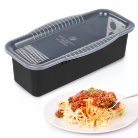 Microwave Pasta Cooker With Strainer Lid,pasta Cooker In Microwave Makes 4 Servings Of Pasta Quickly And Easily,microwave Spaghetti Cooker Makes Perfect Pasta Every Time For Dorm, Kitchen (Black)