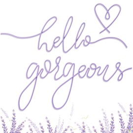 Hicarer Hello Gorgeous Metal Wall Art Decor Minimalist Decoration Metal Hello Gorgeous Decorative Sign for Living Room Office Bedroom Hotel Home Wall Decoration (Purple)