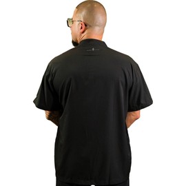 Barber Strong The Master Barber Jacket for Men, XL in Black, Hair Repellent, Breathable Vented Side Panels, Easy Hair Removal and 2-Way Zipper Closure, Moisture Wicking and Water Resistant, Black