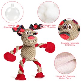 IOKHEIRA Christmas Dog Toys for Large, Medium and Small Dog Breeds - Dog Toys Reindeer Dog Toys