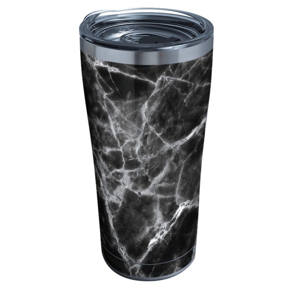Tervis Black Marble Triple Walled Insulated Tumbler Travel Cup Keeps Drinks Cold & Hot, 20oz, Stainless Steel